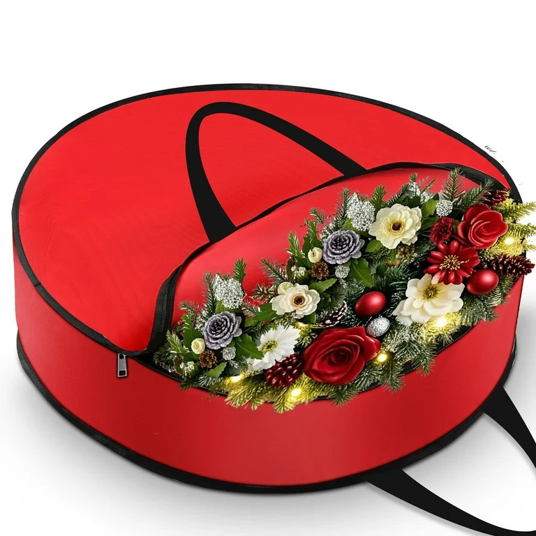 Firstness Christmas Wreath Storage, 600D Oxford Round Storage Bag, Waterproof Wreath Storage Cont... | Walmart (US)