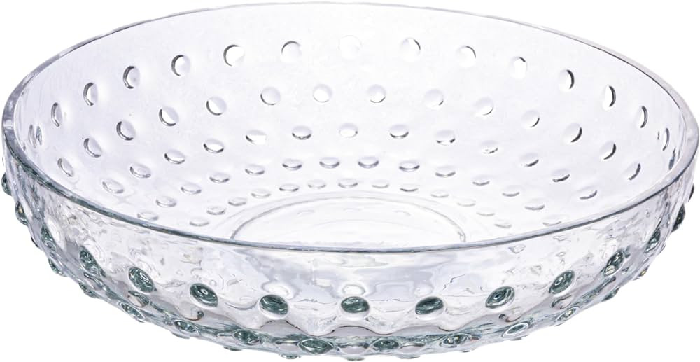 Creative Co-Op Round Glass Hobnail Low Bowl, Clear | Amazon (US)
