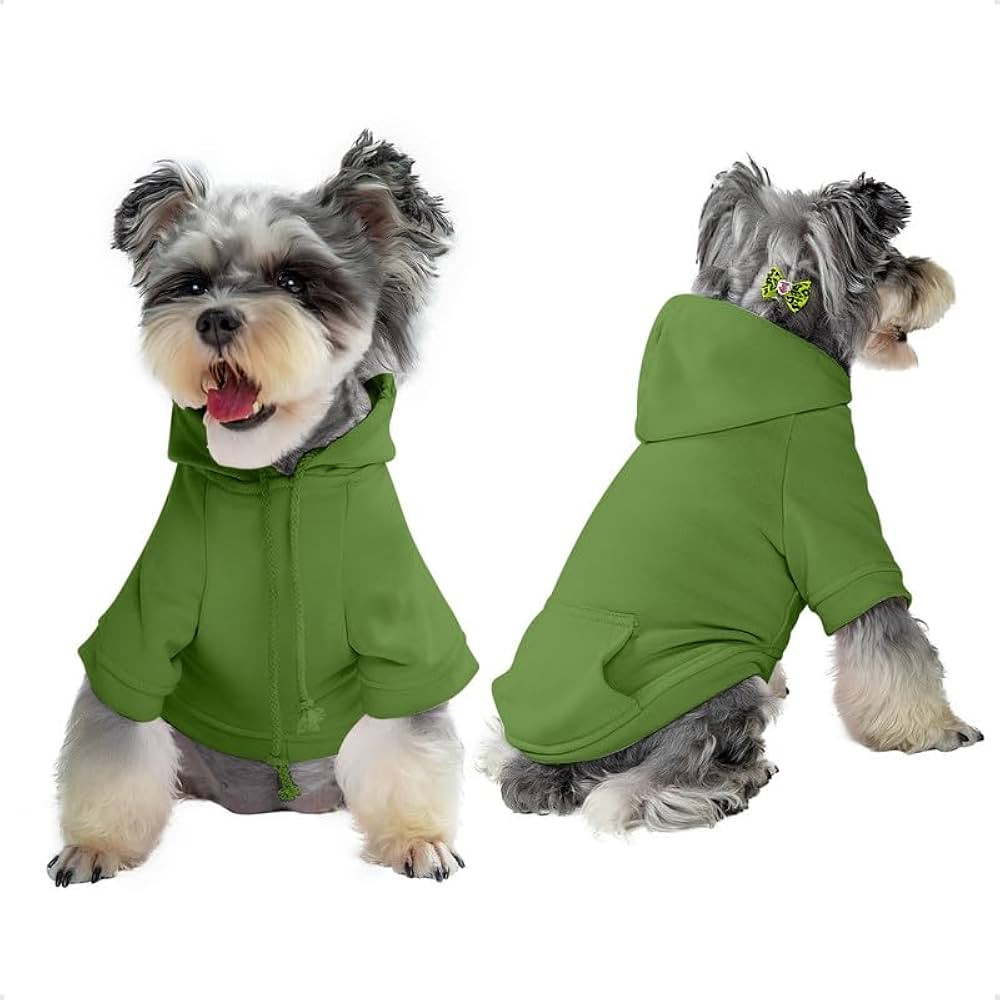 Furryilla Pet Clothes for Dog, Dog Hoodies Sweatshirt with Hood and Pockets for Small Dogs(Green ... | Amazon (US)