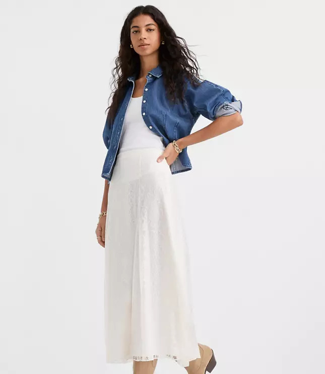 Floral Lace Maxi Skirt | LOFT