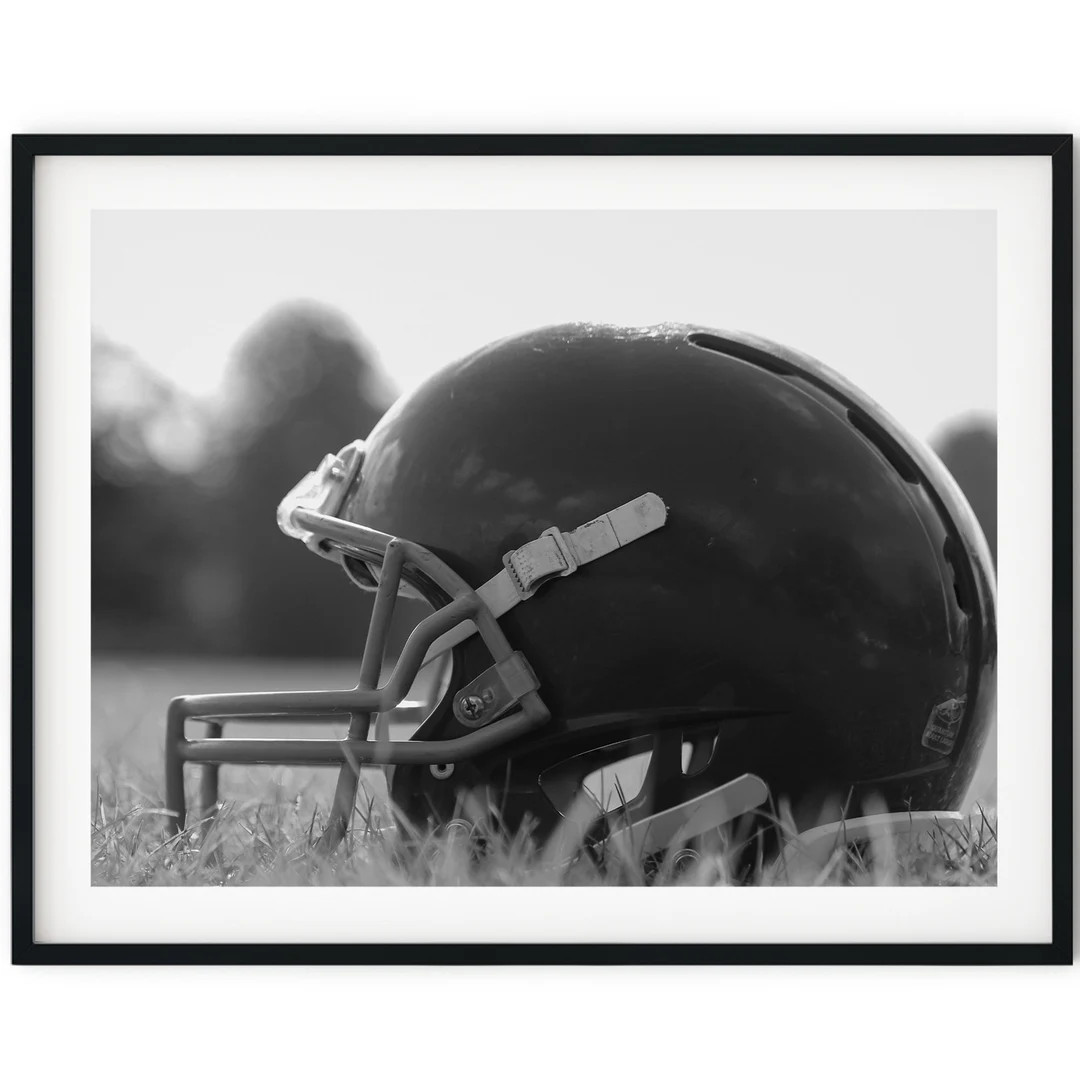Black And White Photo Instant Digital Download Wall Art Print American Football Helmet Image | Etsy (US)