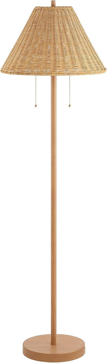 JONATHAN Y JYL3092A Nando 61" 2-Light Coastal Bohemian Iron/Rattan LED Floor Lamp with Pull-Chain... | Amazon (US)