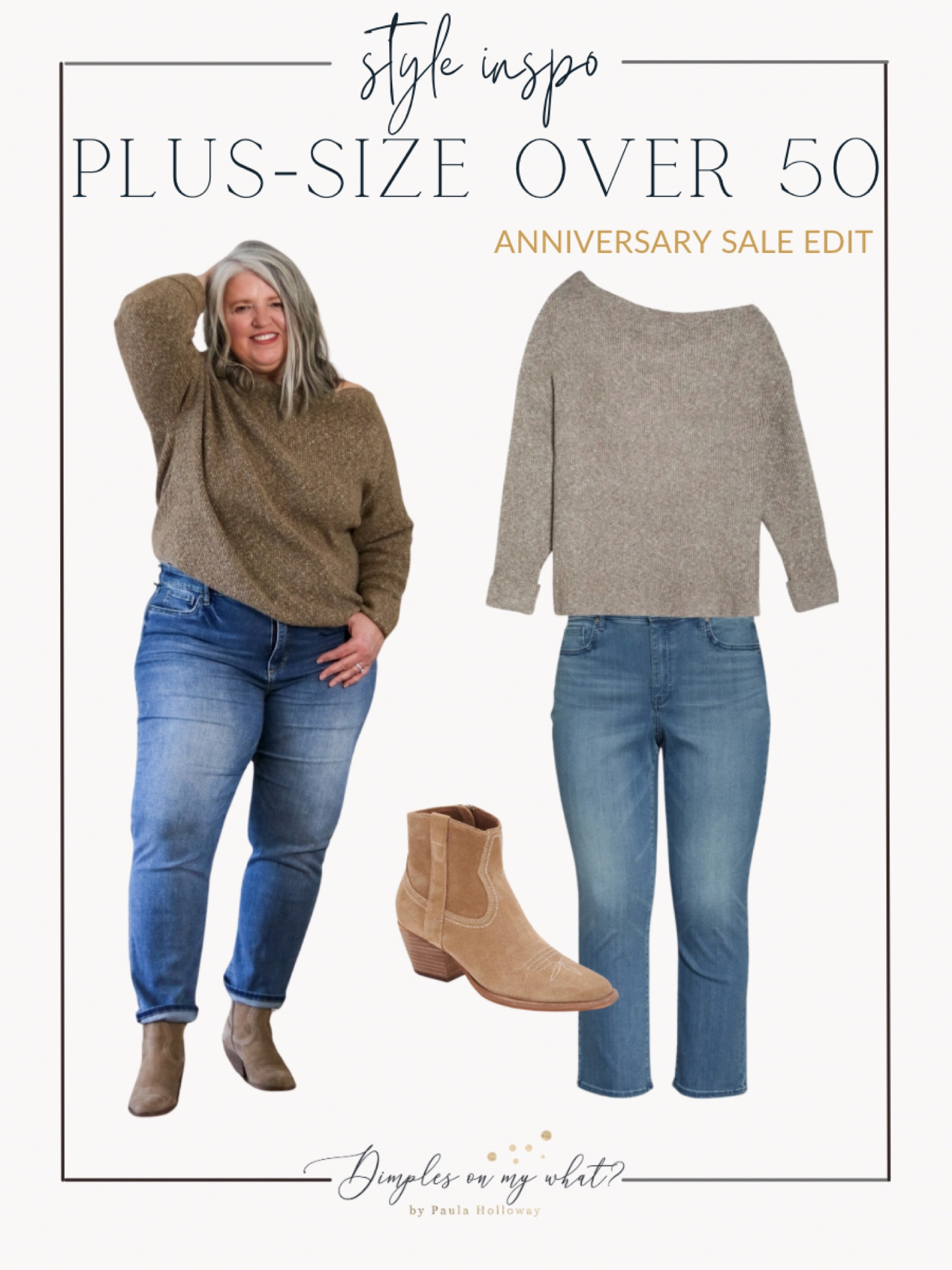 Plus-size style ideas from the #nsale2024. Two of my FAVORITE pieces are BACK in the sale. Wearing the super soft sweater in the XL and the jeans in a size 18. (I would size up in this season’s version of both.) 

Plus-size || Plus-size fall outfit || plus-size over 50 || plus-size jeans 

#LTKsalealert #LTKmidsize #LTKplussize