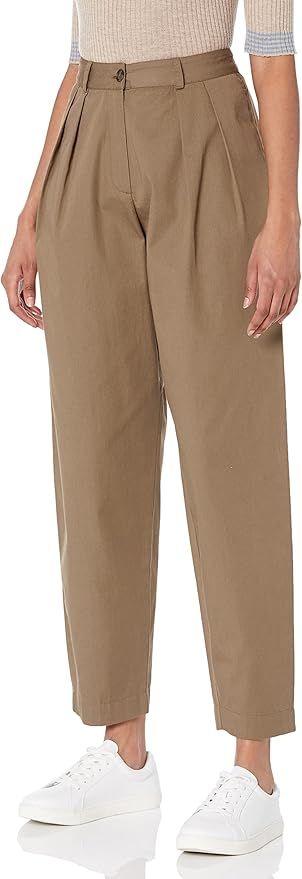 The Drop Women's Sharon Loose Fit Pleated Pants, Capers olive | Amazon (US)