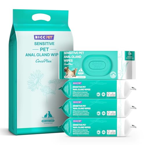 HICC PET Wipes for Dogs & Cats, Vet Recommended Cleansing Deodorizing & Soothing Allergy Infections Anal Gland Pets Wipes with Coconut Oil, Hypoallergenic Dog Grooming Wipe for Butt Paw Stain Remover | Amazon (US)
