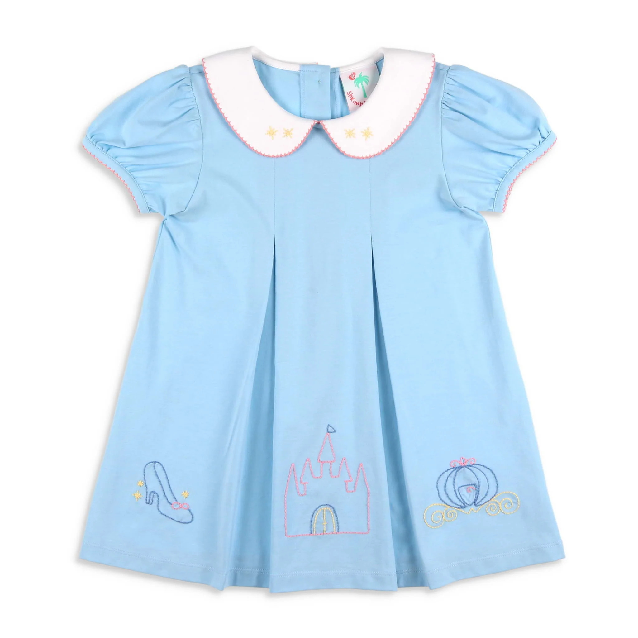 Girls Cinderella Embroidered Dress - 8 - Shrimp and Grits Kids | Shrimp and Grits Kids