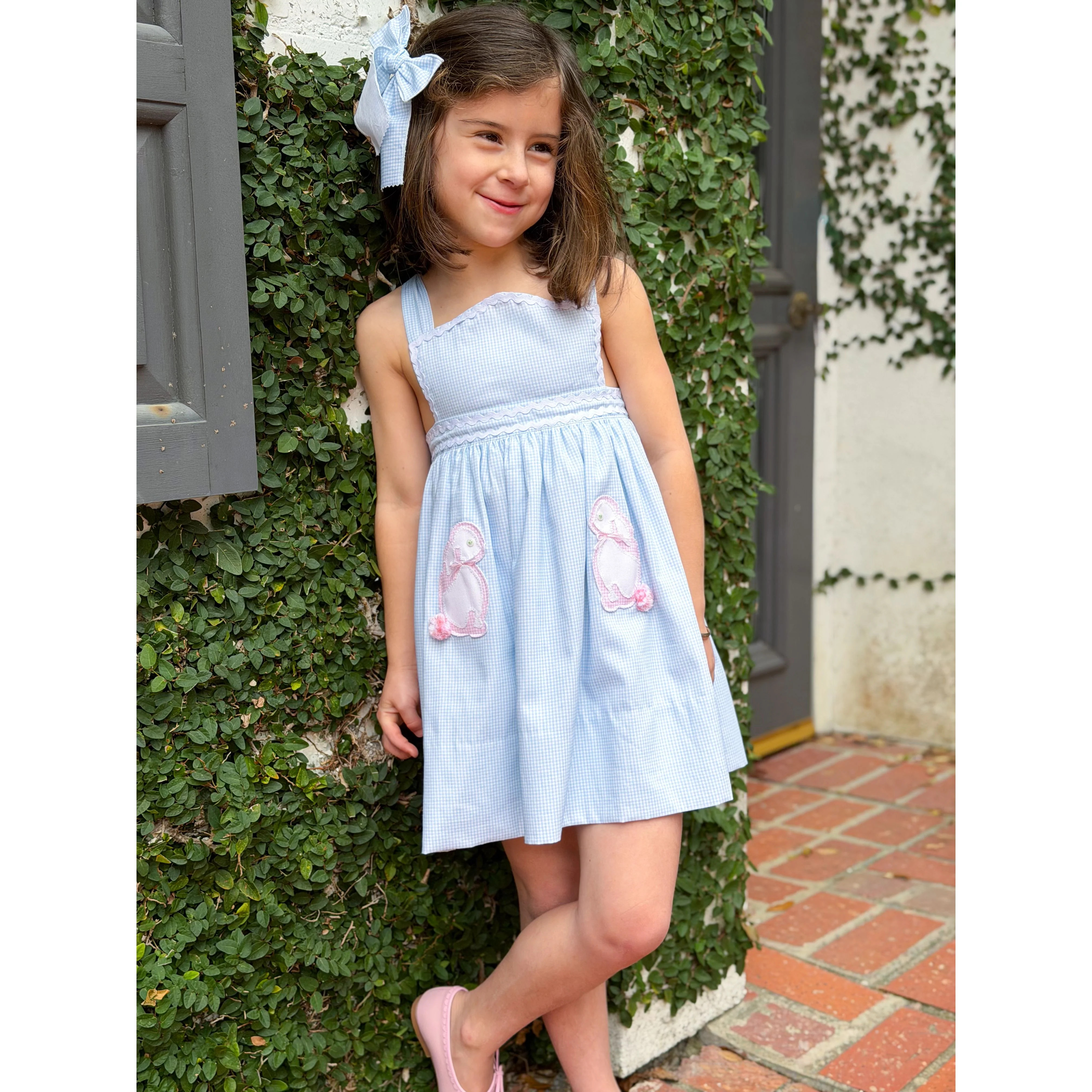 Hand Smocked Bunny Pinafore Easter Dress - Pre-Order | Alice Kathleen & Co | Alice Kathleen & Co.