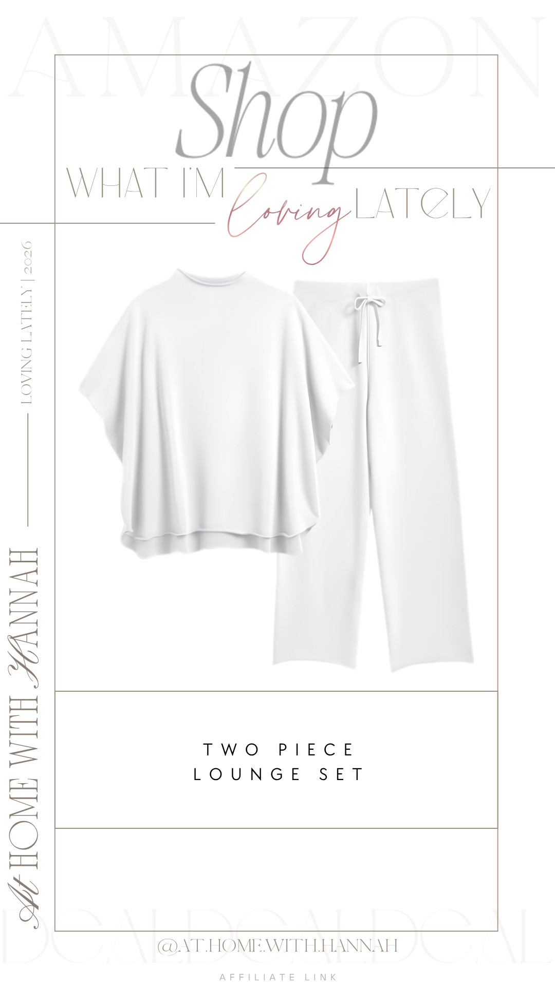 This two piece lounge set is the kind of outfit I always love having on hand because it feels effortless, polished, and comfortable all at once. It’s such a good everyday set for travel days, lounging, casual errands, or when you want something easy that still looks elevated.

if you’re shopping for:
white lounge set, matching lounge set, comfy two piece outfit, elevated loungewear, travel outfit women, casual matching set, soft everyday set




••
two piece lounge set • white lounge set • matching lounge set • elevated loungewear • comfy two piece outfit • casual travel outfit • soft lounge set • wide leg lounge pants • relaxed matching set • amazon lounge set • everyday comfort outfit • neutral outfit find
#loungeset #matchingset #elevatedcasual #loungewearstyle #traveloutfit
#ltkstyle #ltkfinds #ltkfashion

#LTKmomlife #LTKHome #LTKootd