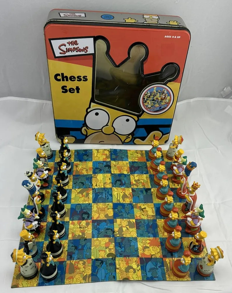 2000 Simpsons Chess Set by Cardinal in Tin Complete Very Good Condition FREE SHIPPING - Etsy | Etsy (US)