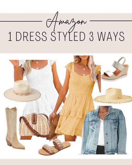 Pick your color of a Love Shack Fancy inspired Amazon dress and style it 3 different ways... make it casual, make it country or make it coastal! 

#LTKstyletip