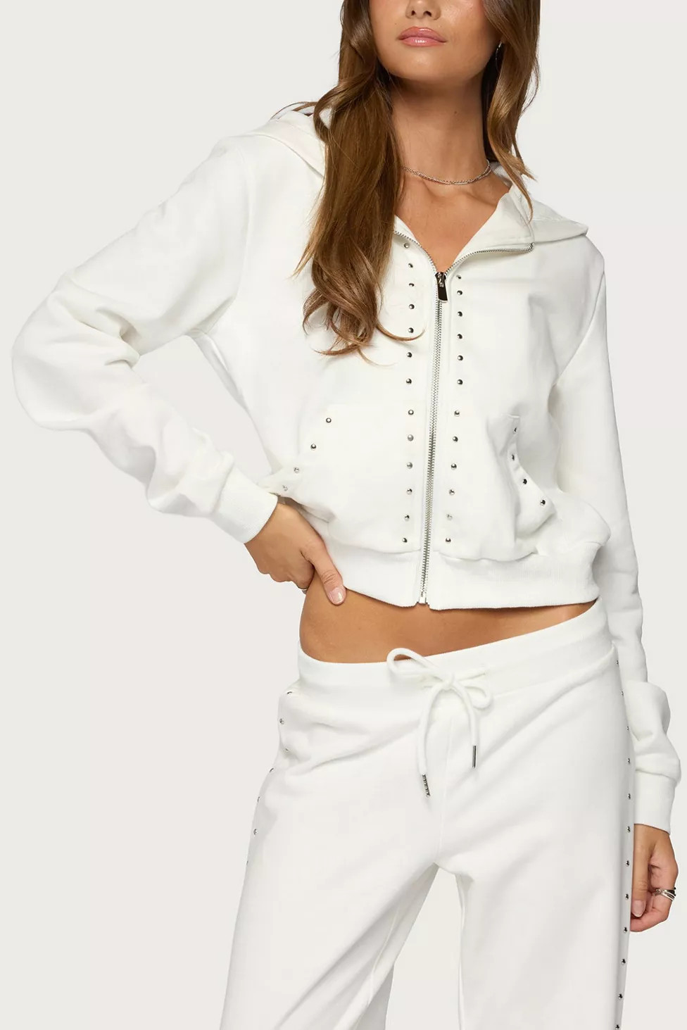 Edikted Enid Studded Zip Up Hoodie | Urban Outfitters (US and RoW)