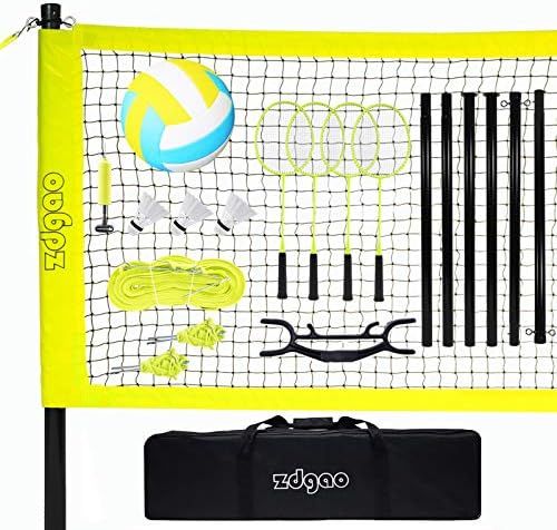G&S Volleyball and Badminton Set for Backyard and Outdoors with Easy Set-up Volleyball Net + 4 Pr... | Amazon (US)