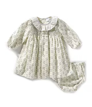 x Kristin Ellen Hockman Baby Girls Edie Ruffle Collar Long Sleeve Sunflower Dress | Dillard's