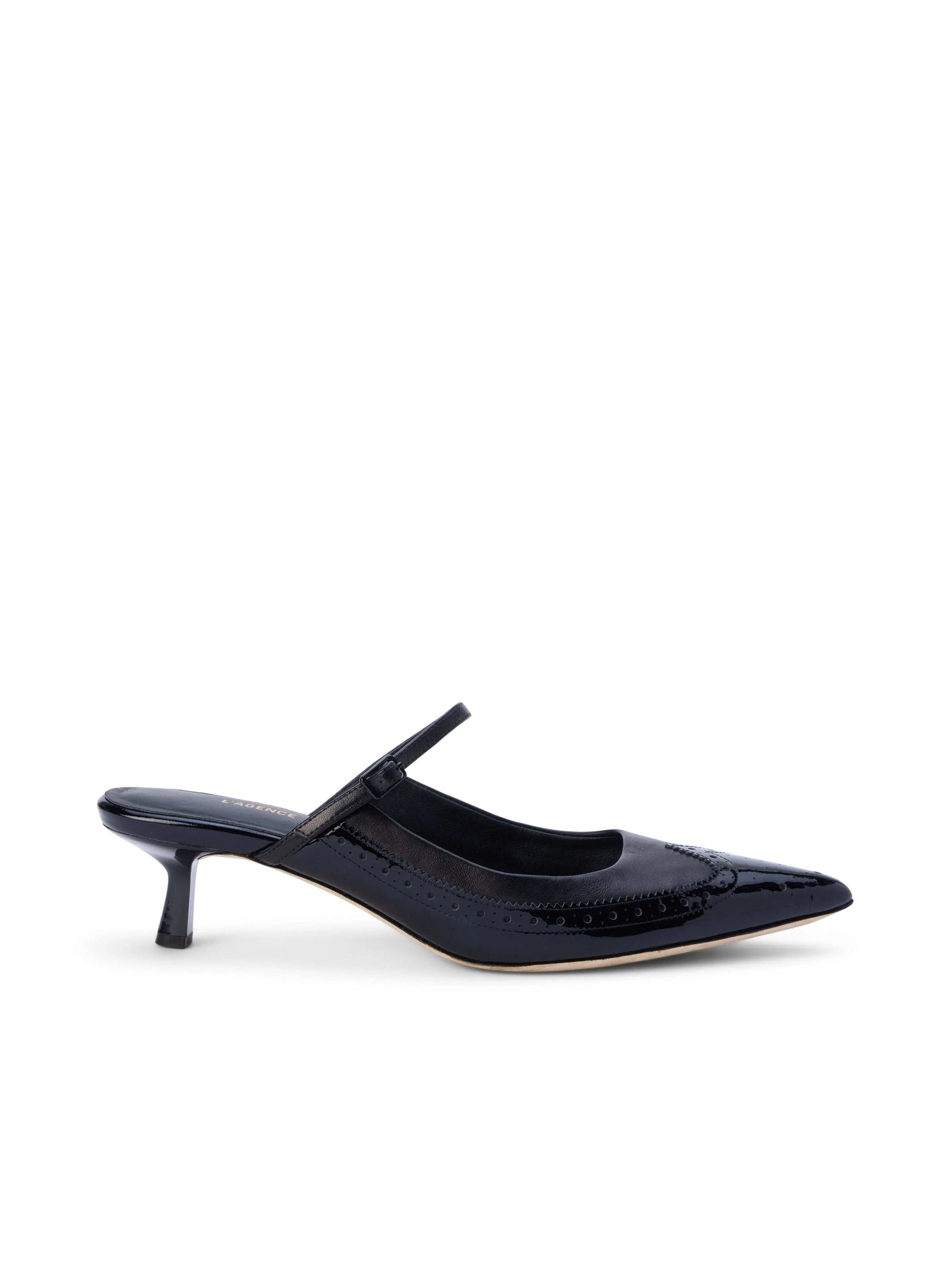 L'AGENCE - Elle Patent Leather Mule in Black Patent | L'Agence