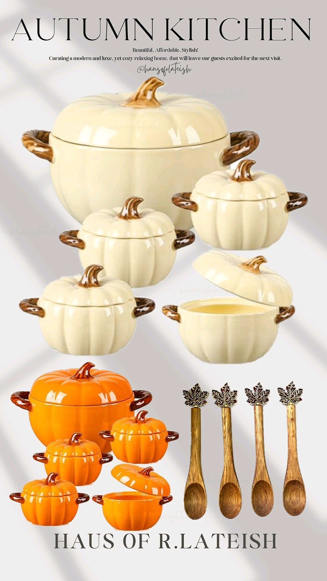 Cozy Autumn Kitchen finds🍁 that romanticize the seasonal cooking experience. 🍲🍂🤎 #fall #autumn #kitchenfinds #amazonhome #cooking #musthaves #seasonalcookware #pumpkinshapedcookware #pumpkinpots 

#LTKHome #LTKSeasonal #LTKSaleAlert