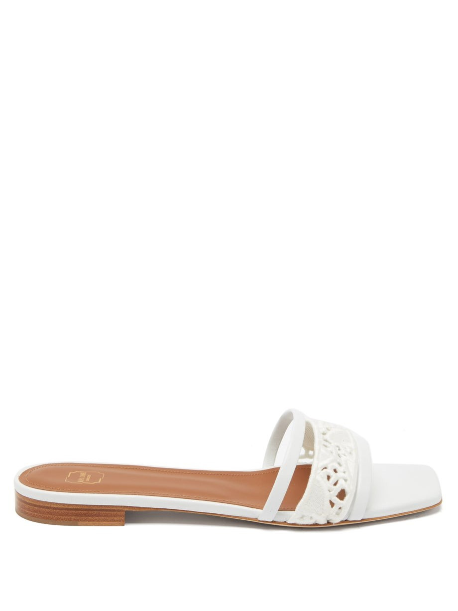 Demi macramé leather slides | Malone Souliers | Matches (US)