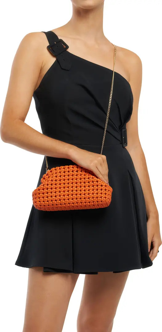 Everly Handwoven Faux Leather Frame Clutch | Nordstrom