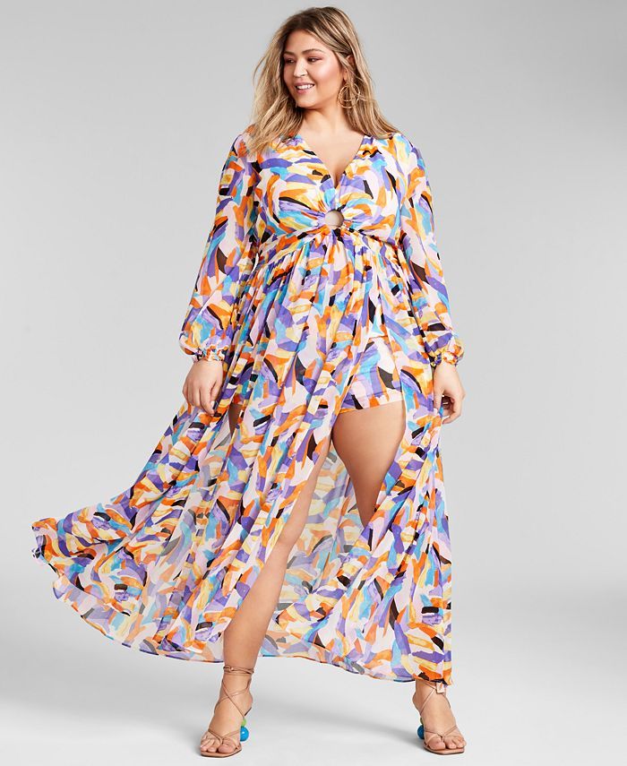 Trendy Plus Size 2-Pc. Dress & Shorts Set, Created for Macy's | Macys (US)
