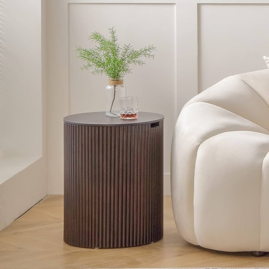 JUSTONE Small Round Wood End Table,Coffee Table with Storage for Bedside Table and Nightstand, fo... | Amazon (US)