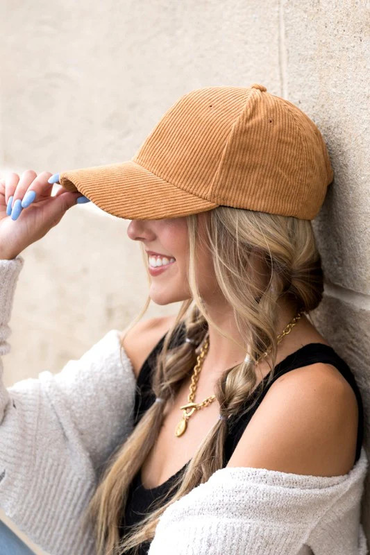 Aili's Corner Corduroy Boyfriend Ball Cap | Casual Chic Boutique