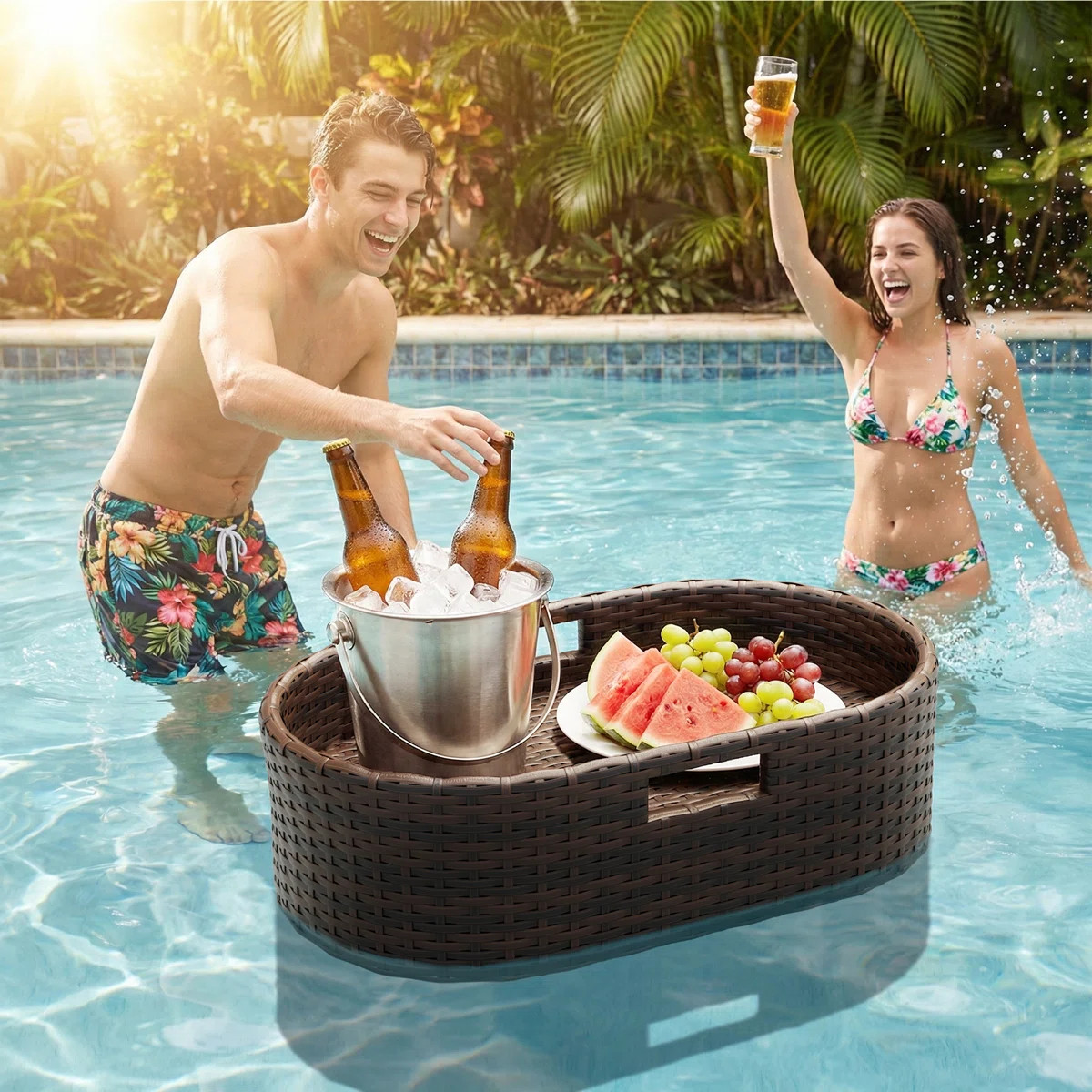 Medium Size Floating Tray, Oval Serving Tray For Swimming Pool Floats, For Sandbars, Spas, And Pa... | Wayfair North America