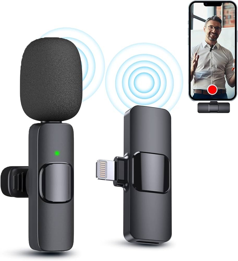 PQRQP Wireless Mini Microphone, Microphone for iPhone iPad, Wireless Microphones, Wireless Lavali... | Amazon (US)