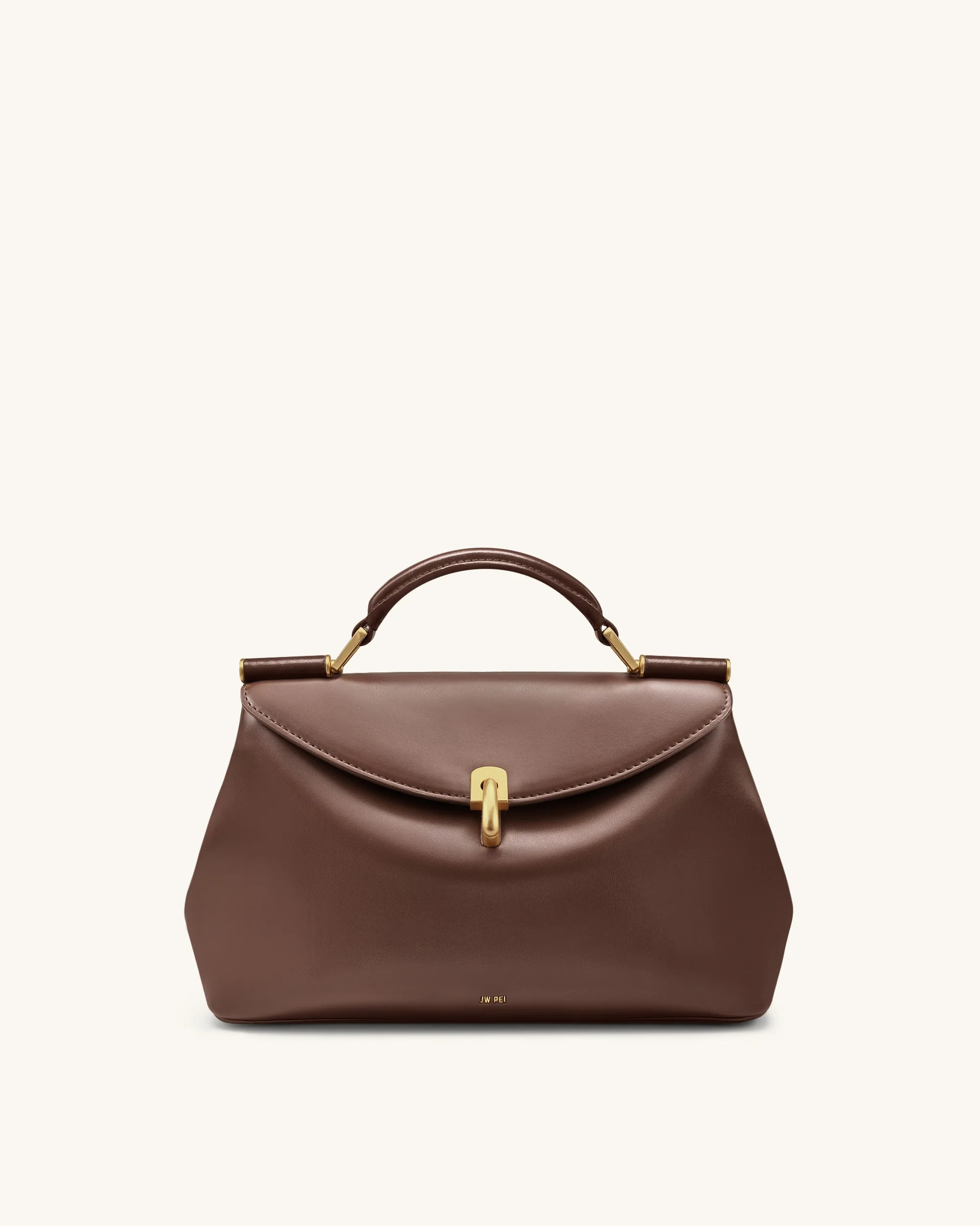 Audrey Flap Lock Top Handle Bag - Brown | JW PEI US