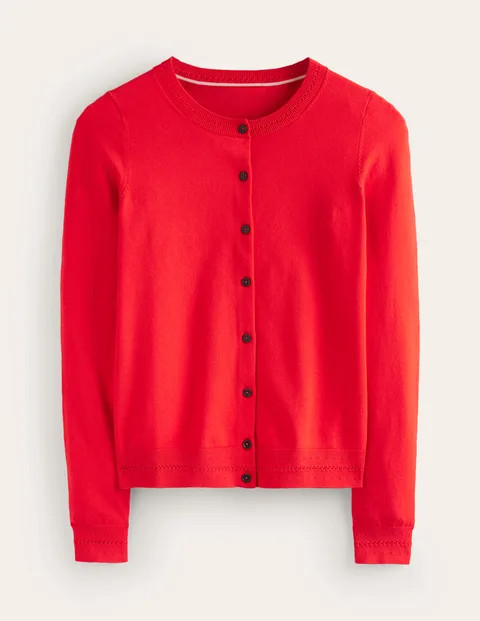 Catriona Cotton Cardigan Poppy Red Women Boden | Boden (US)