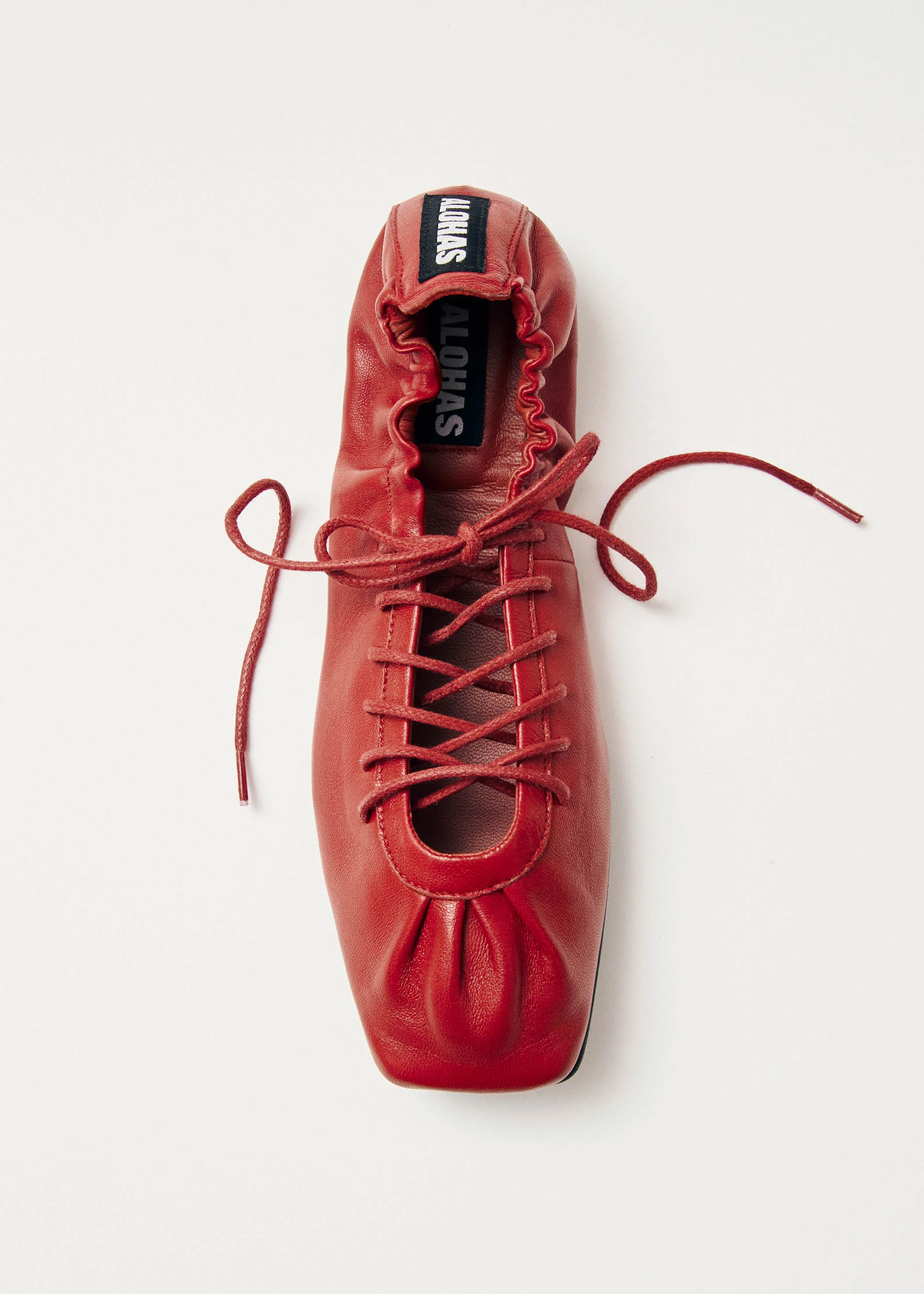 Aureline Red Leather Ballet Flats | ALOHAS | Alohas UK