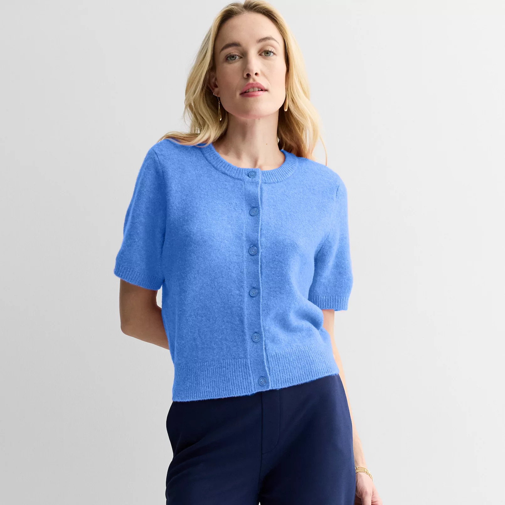 Women's Nine West Short Sleeve Cozy Cardigan Sweater | Kohl's