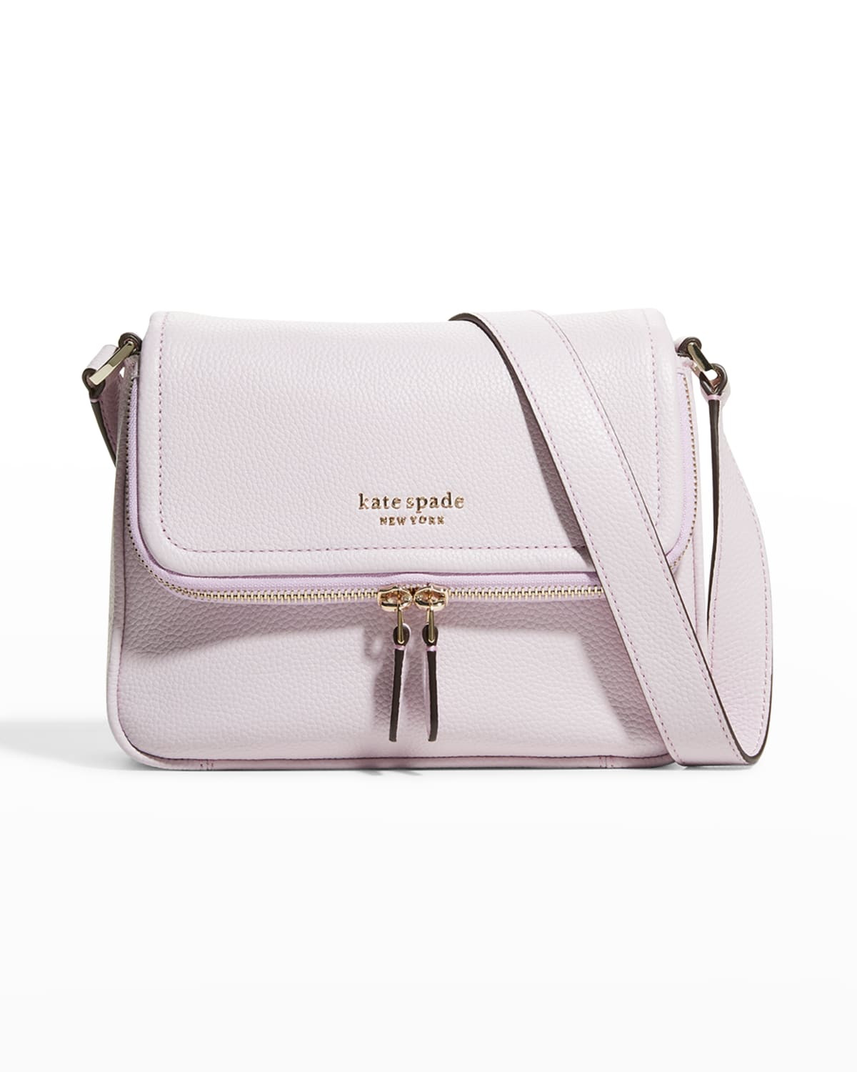 large pebbled leather flap crossbody bag | Neiman Marcus