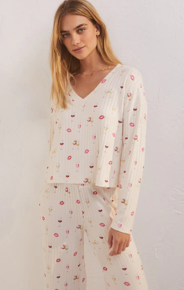 Valentina Wine Long Sleeve Top | Z Supply