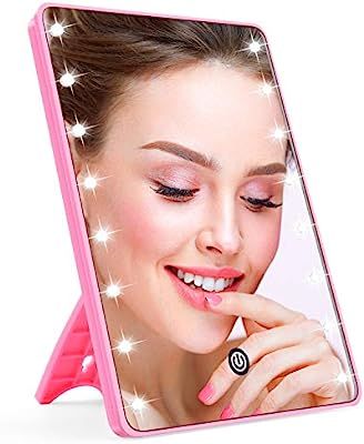 AHOOH Makeup Mirror for Women and Men, Lighted Makeup Vanity Mirror with 16 LED Lights,Touch Scre... | Amazon (US)