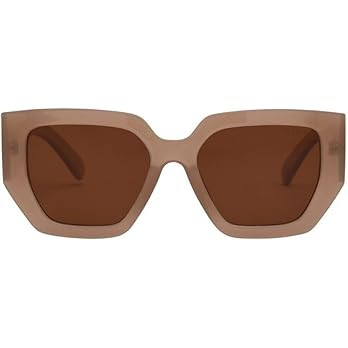 I-SEA Women's Olivia Polarized Sunglasses - Handcrafted Trendy Oversized Square Frames with Scrat... | Amazon (US)