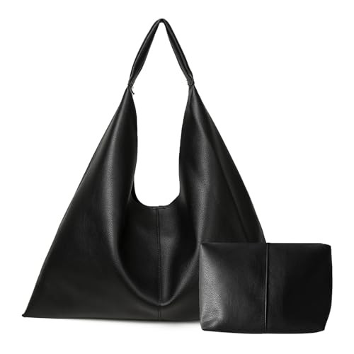 YLYYHH Leather Tote Bag, Oversized Hobo Bags, Large Tote Bag for Women Work, Vegan Leather Handbags Travel, Oversized Tote Handbag, Black | Amazon (US)