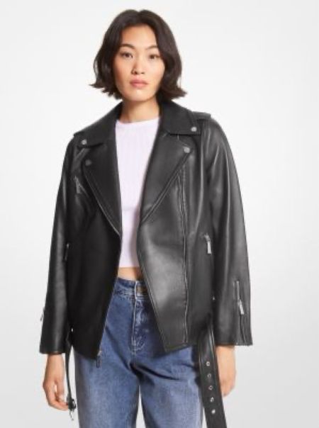 I just bought this oversized Leather biker jacket from Michael Kors and it’s so cute! You can style it so many ways and this is so on trend right now! It’s on major sale! 

#LTKstyletip #LTKsalealert #LTKover40