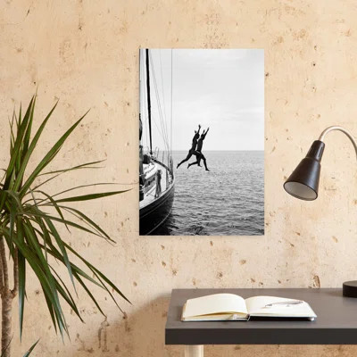 Jumping From A Boat Contemporary Ocean Summer Wall Art | Wayfair North America