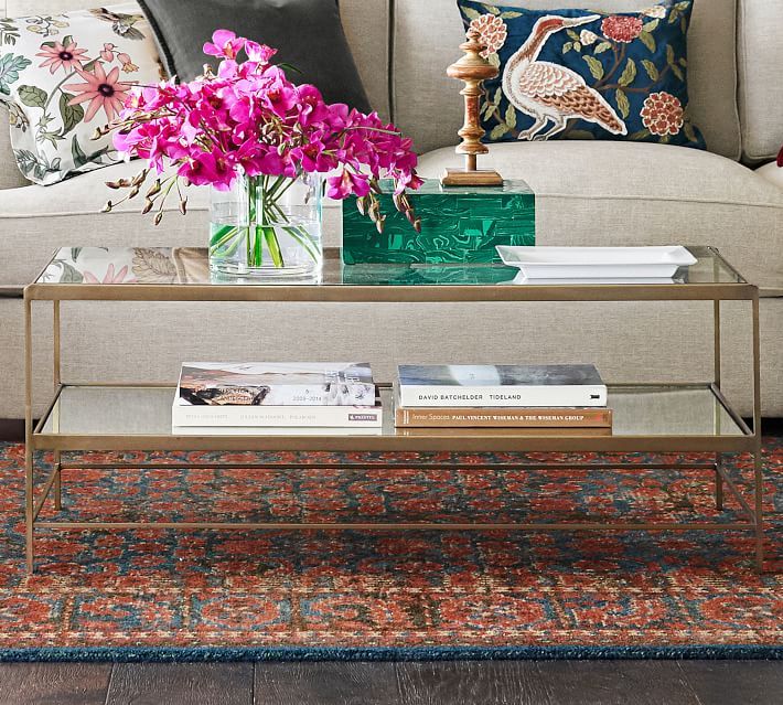 Leona 44" Glass Coffee Table | Pottery Barn (US)