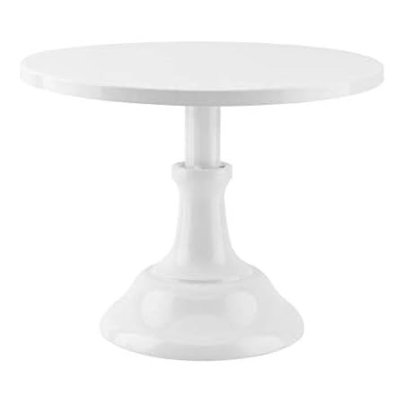fanquare 10 Inch Porcelain Cake Stand, White Round Cake Plate, Vintage Cake Display Stand | Amazon (US)