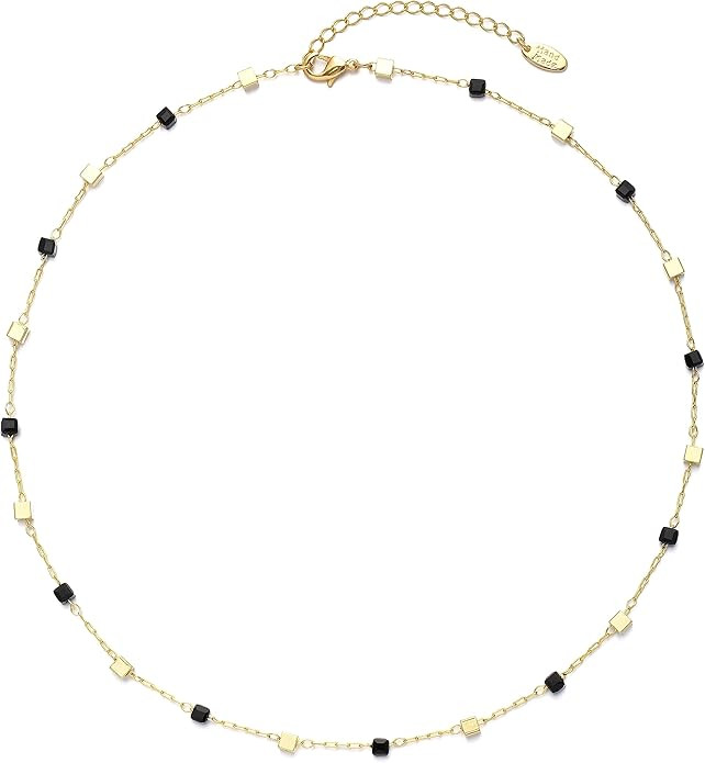 Beaded Choker Necklaces, Handmade Healing Crystal Stone Choker Colorful Bohemian Gemstone Necklac... | Amazon (US)