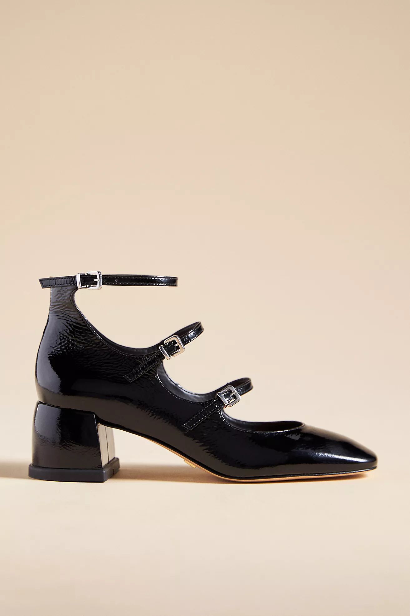 Vicenza Triple-Strap Leather Mary Jane Heels | Anthropologie (UK)