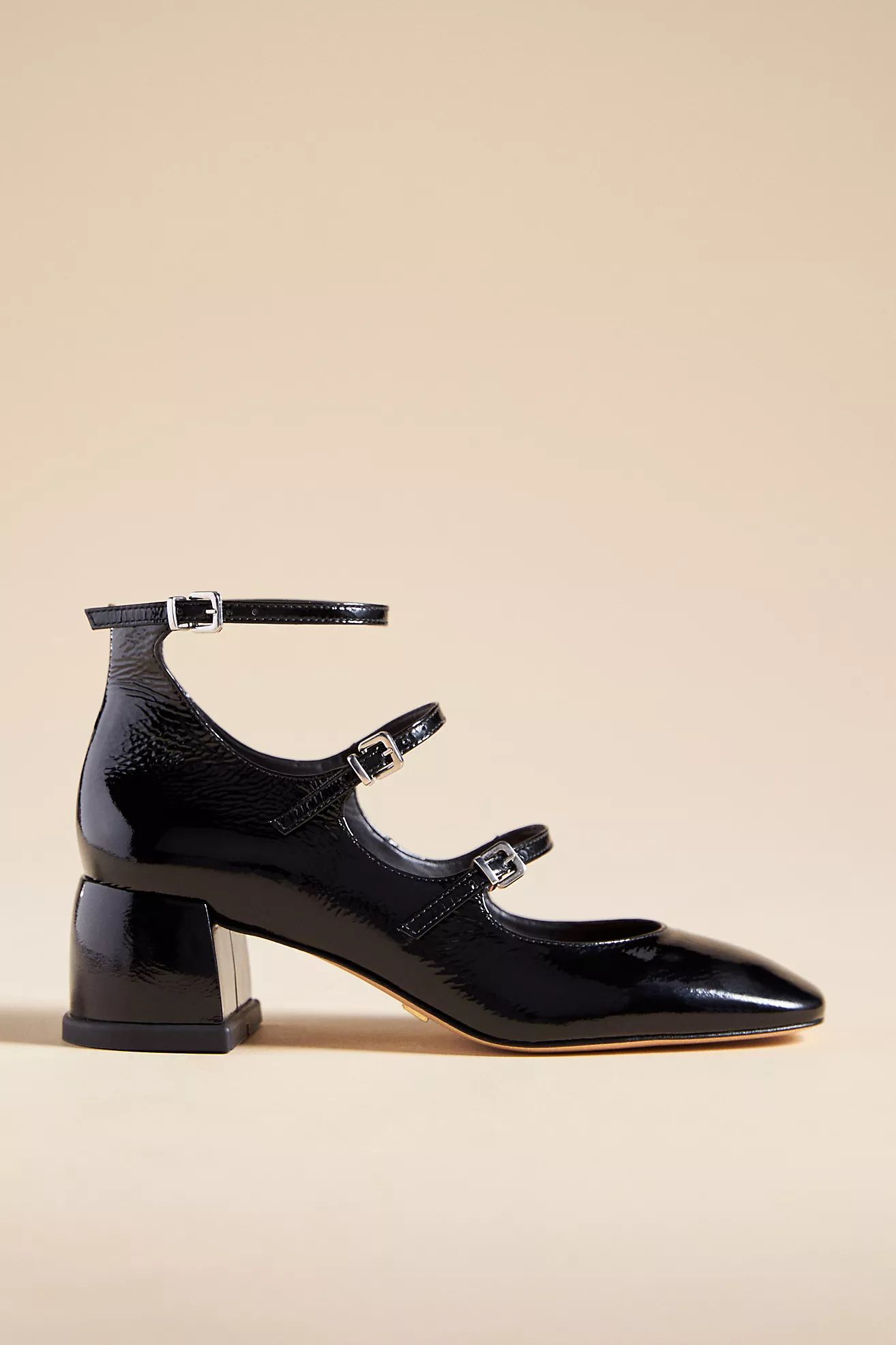 Vicenza Triple-Strap Mary Jane Heels | Anthropologie (US)