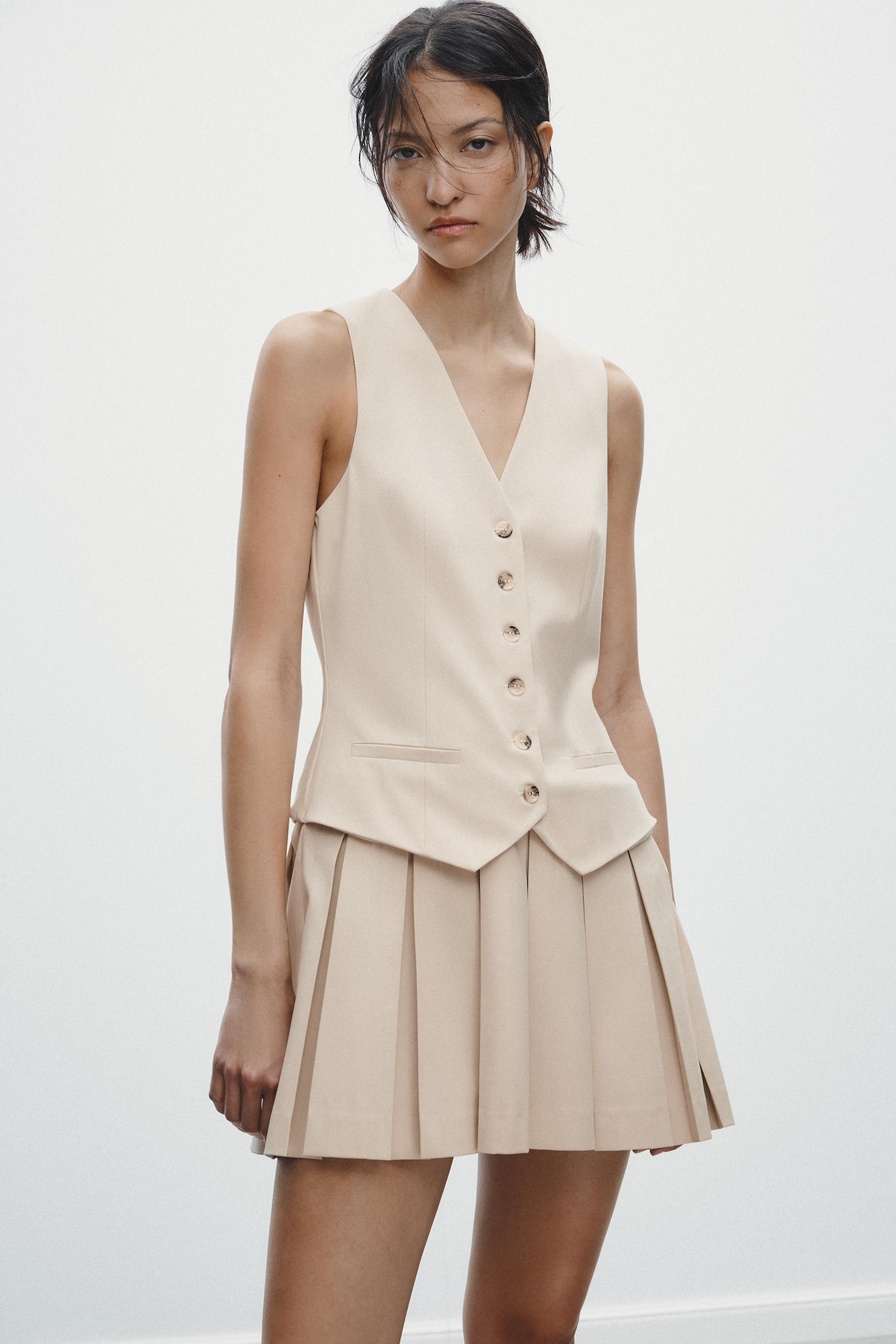 SHORT STRIPED DRESS WITH BOX PLEATS | Zara US