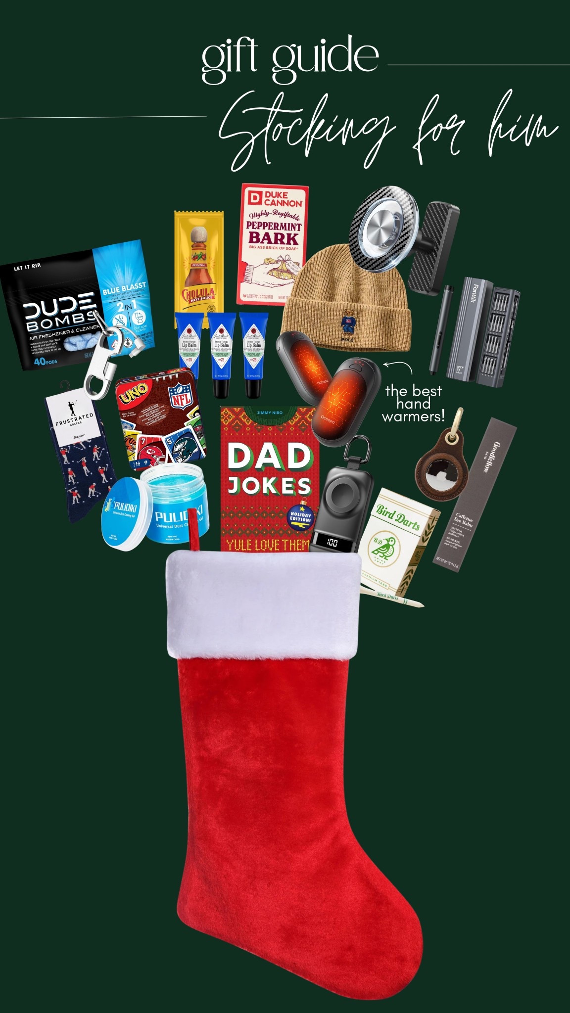 Gift Guide — Stocking stuffers for him!

#stockingstuffers #giftguide #forhim
#gifting #giftidea #gifts #stocking #mens

#LTKCyberWeek #LTKHoliday #LTKMens