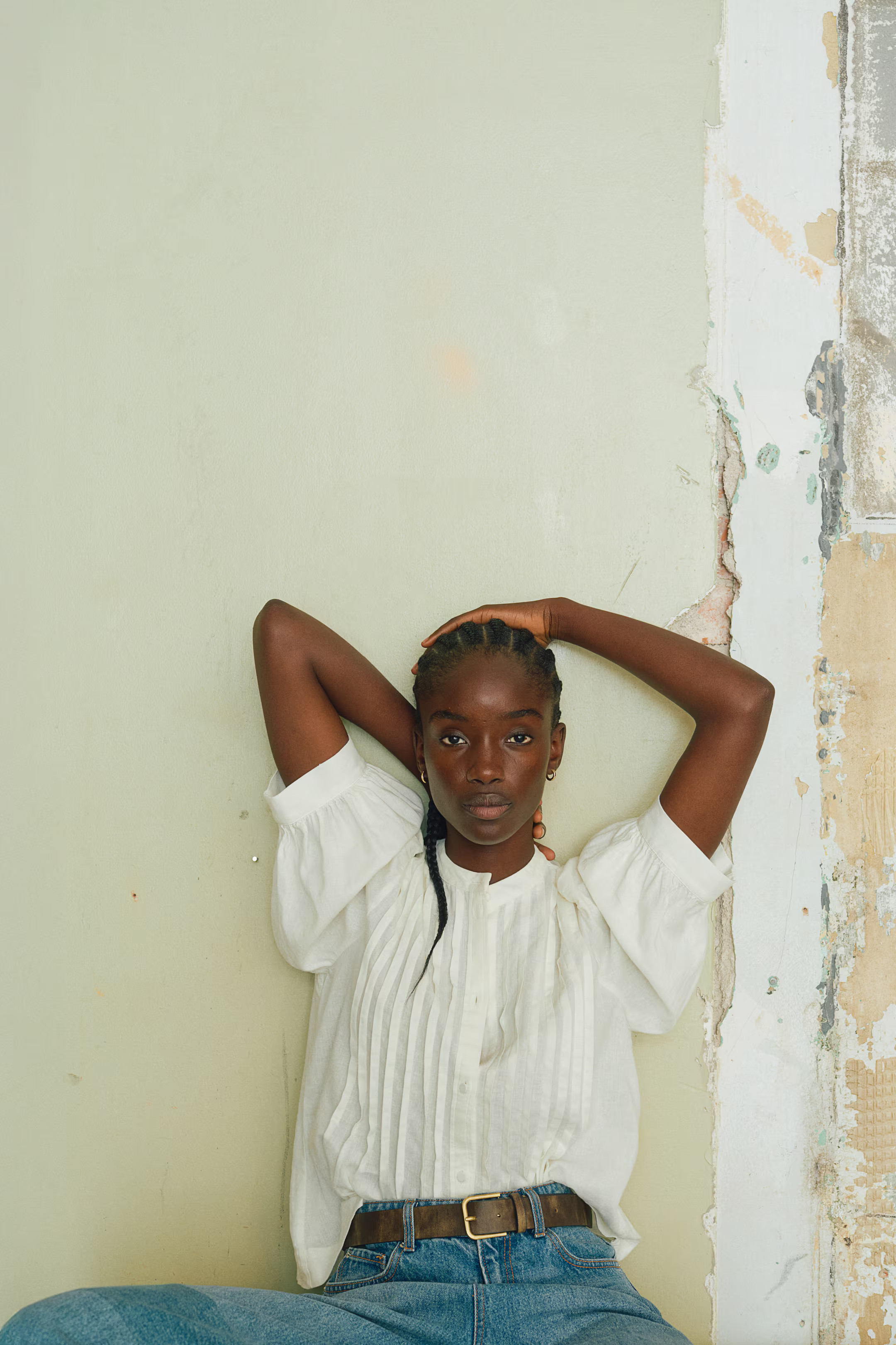 Linen-Blend Blouse with Pintucks - White - Ladies | H&M CA | H&M (US + CA)