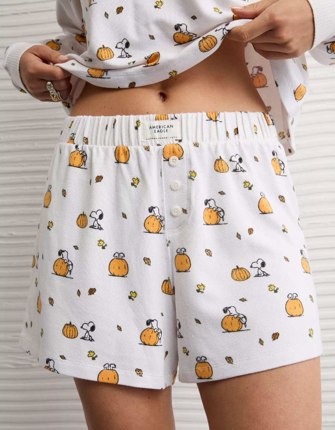 AE Luxe Plush Snoopy Halloween PJ Set | American Eagle Outfitters (US & CA)