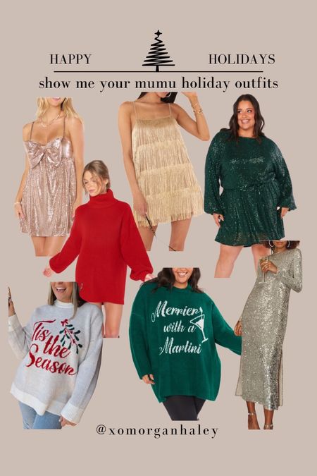 Festive sweaters and sparkly dresses for plus size holiday outfit inspo! I do xxl in everything! 

#LTKstyletip #LTKHoliday #LTKplussize