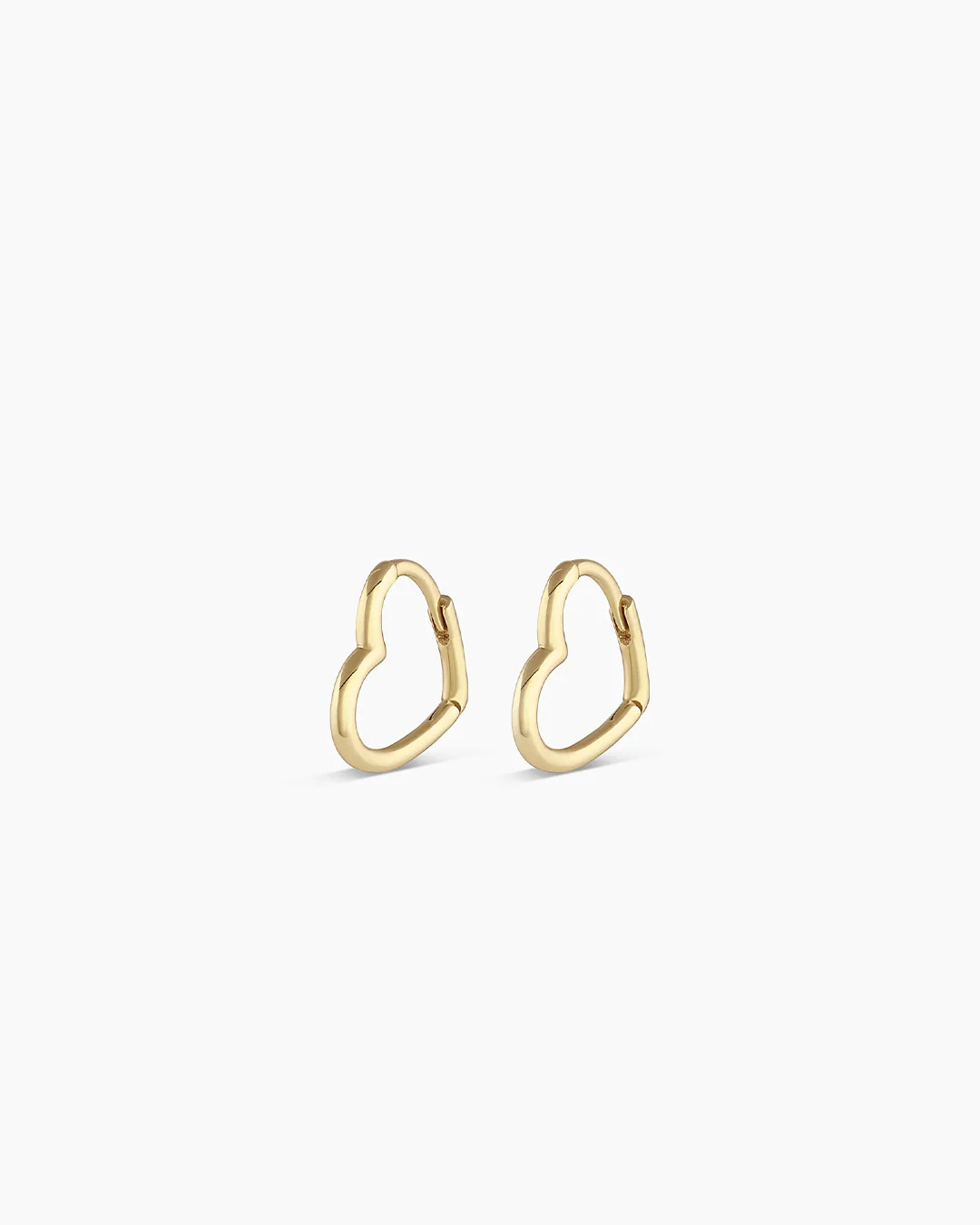 14k Gold Mini Open Heart Huggies | Gorjana