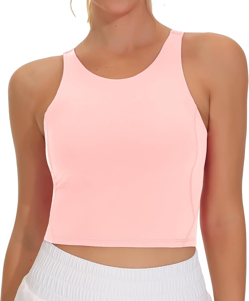 THE GYM PEOPLE Women's Sports Bra Sleeveless Workout Tank Tops Running Yoga Cropped Tops with Rem... | Amazon (US)