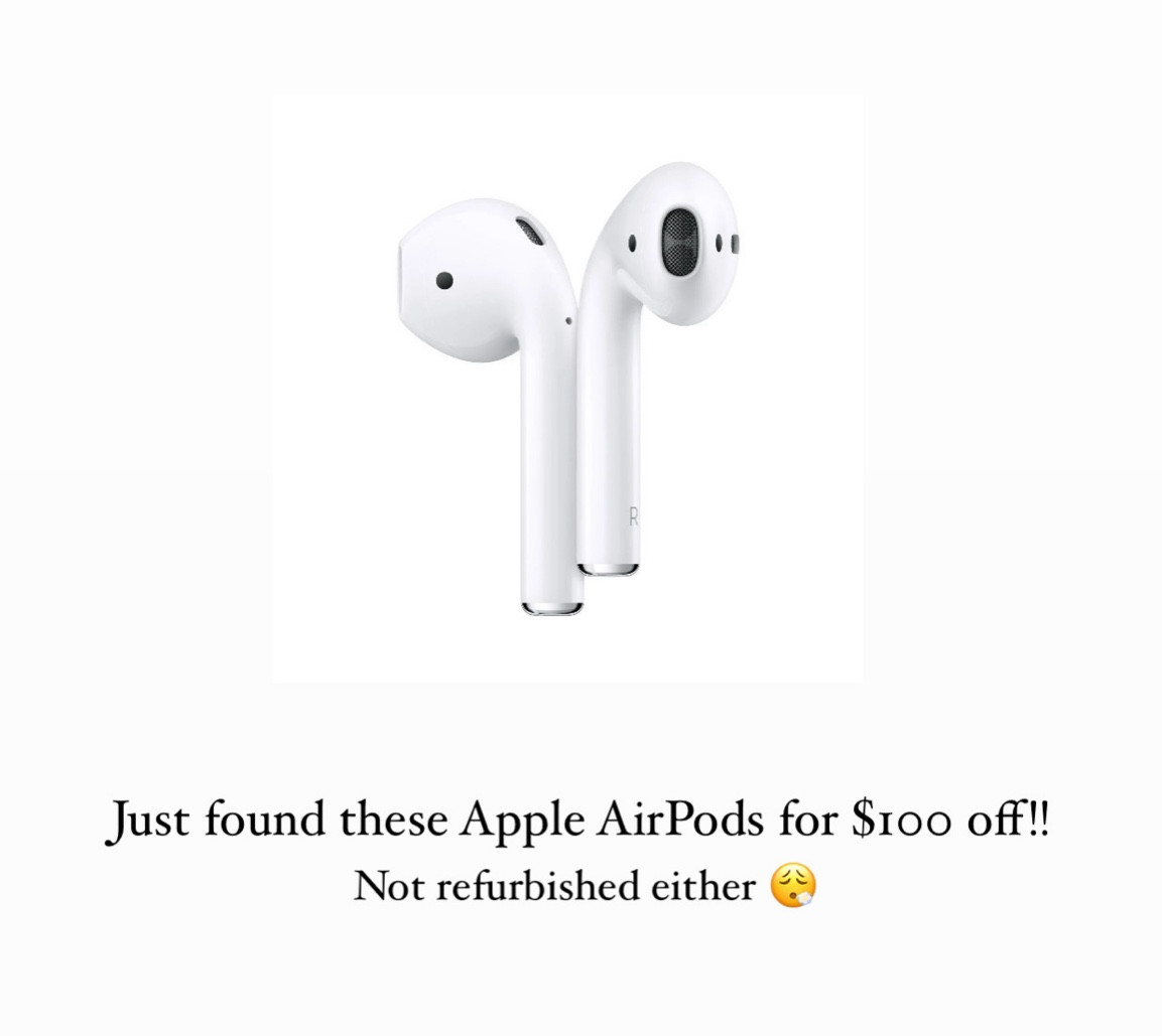 $100 off these Apple AirPods! 

#LTKcanada #LTKfamily #LTKgiftguide